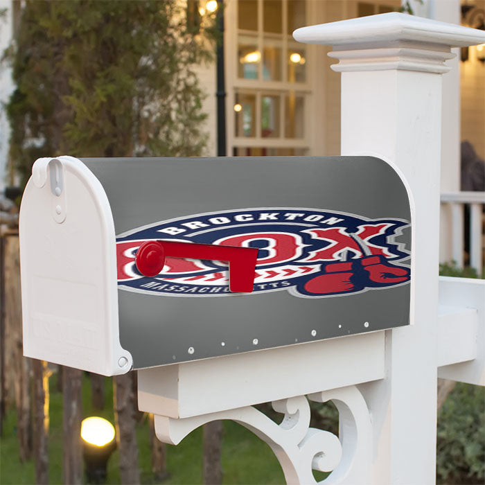 Brocton Rox Baseball Logo Gray Magnetic Mailbox Cover 18" X 21" Outdoor Decor