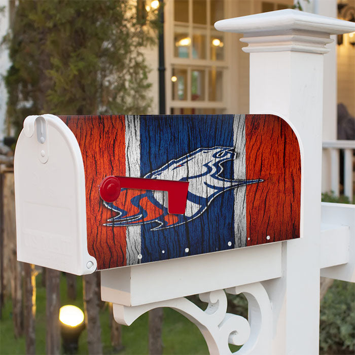 Broncos Denver Logo Wood Texture Magnetic Mailbox Cover 18" X 21" Outdoor Decor