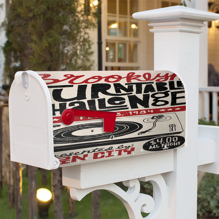 Brooklyn Turntable Chalange Magnetic Mailbox Cover 18" X 21" Outdoor Decor