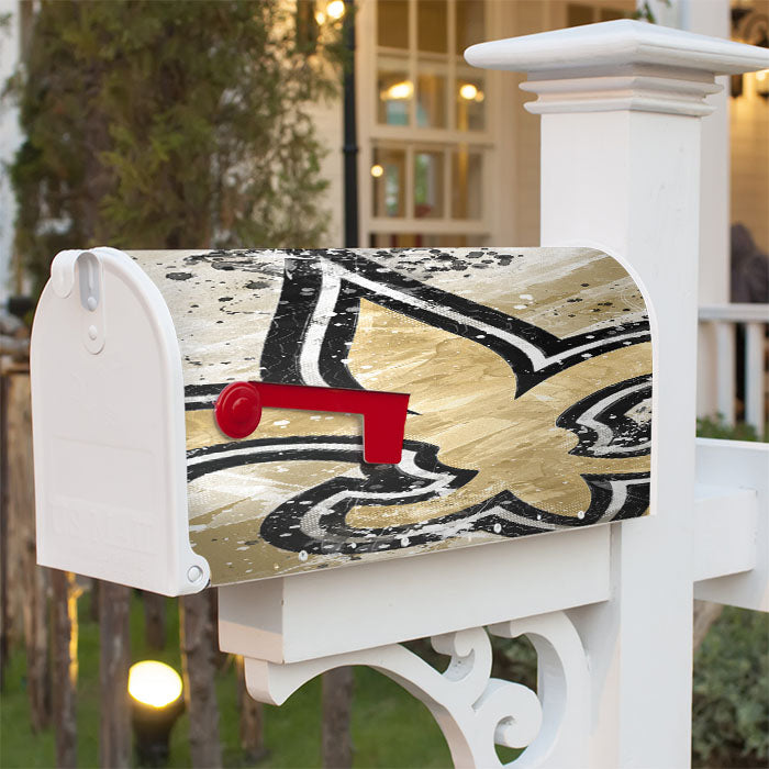 Brush Splat Art Wallpaper New Orleans Saints Magnetic Mailbox Cover 18" X 21" Outdoor Decor