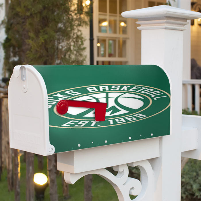 Bucks Basketball Logo Green Magnetic Mailbox Cover 18" X 21" Outdoor Decor