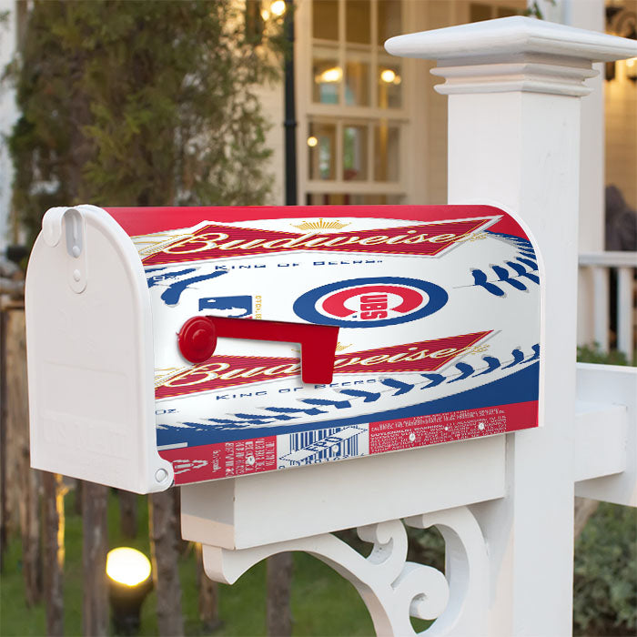 Budweiser Mlb Chicago Cubs Magnetic Mailbox Cover 18" X 21" Outdoor Decor