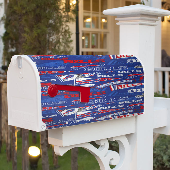 Buffalo Bills Logo Doodle Magnetic Mailbox Cover 18" X 21" Outdoor Decor