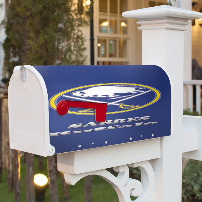 Buffalo Sabres Logo On Blue Magnetic Mailbox Cover 18" X 21" Outdoor Decor