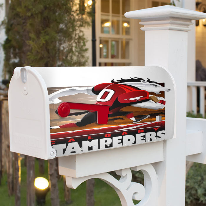 Calgary Stampeders Nfl Team Magnetic Mailbox Cover 18" X 21" Outdoor Decor