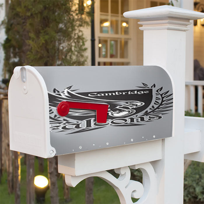 Cambridge Falcons Logo Silver Magnetic Mailbox Cover 18" X 21" Outdoor Decor