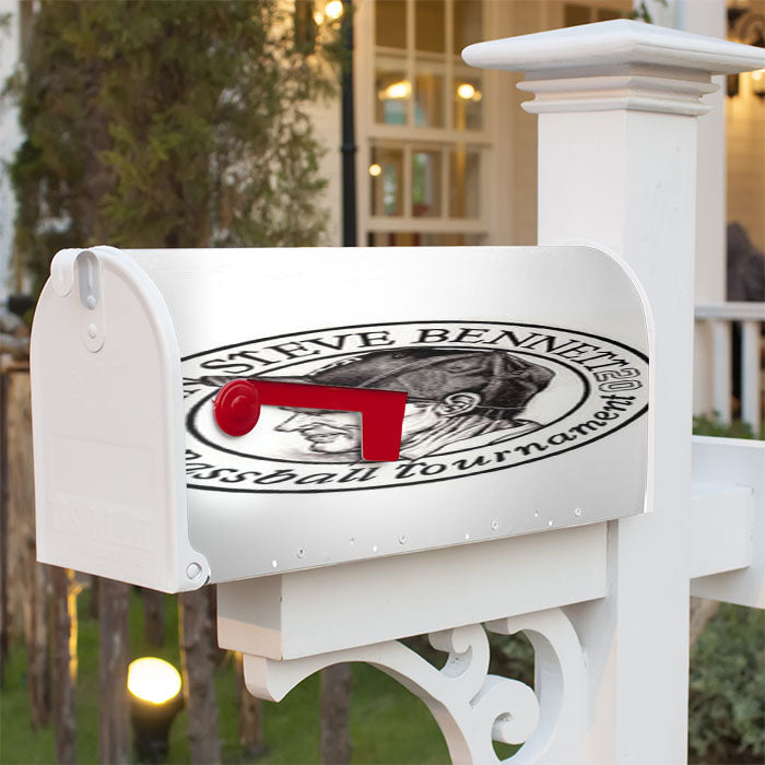 Captn Steve Bennett Baseball Logo White Magnetic Mailbox Cover 18" X 21" Outdoor Decor