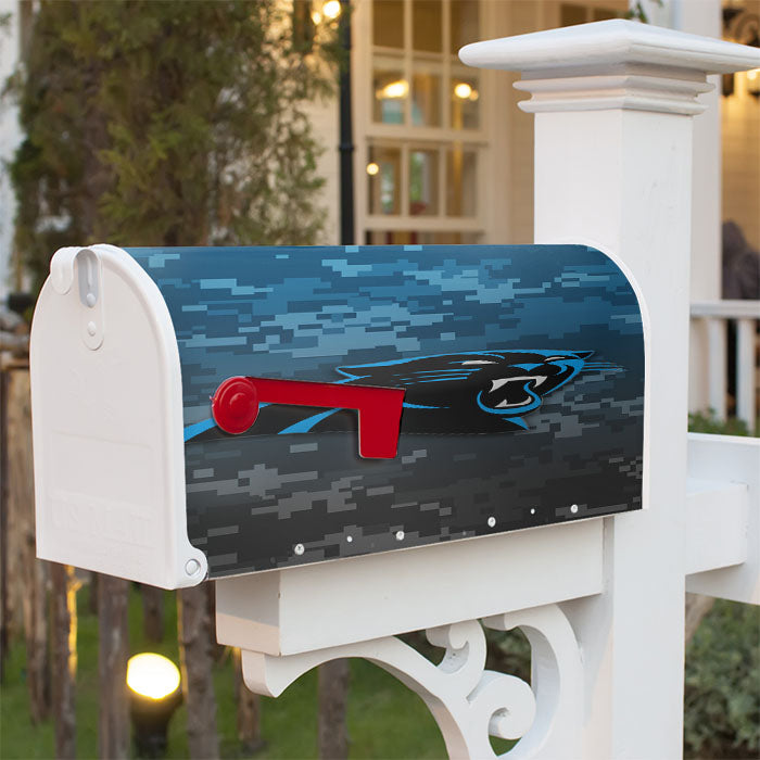 Carolina Panthers Logo Camo Magnetic Mailbox Cover 18" X 21" Outdoor Decor