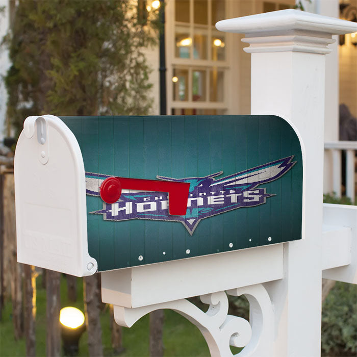 Charlotte Hornets Wood Logo Magnetic Mailbox Cover 18" X 21" Outdoor Decor