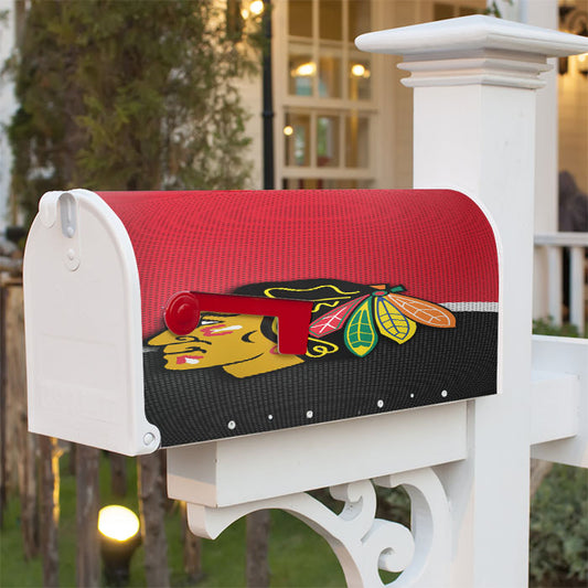 Chicago Blackhawks Logo Fiber Magnetic Mailbox Cover 18" X 21" Outdoor Decor