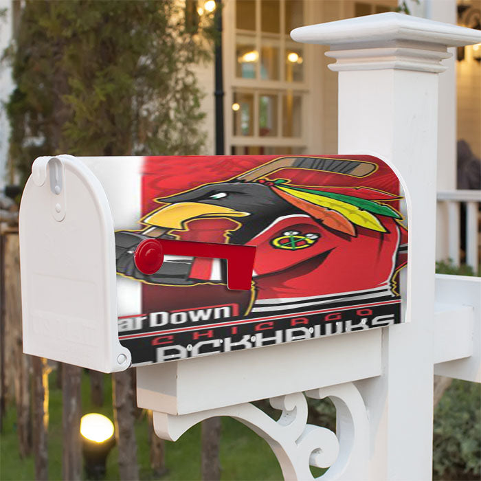 Chicago Blackhawks Mascot Magnetic Mailbox Cover 18" X 21" Outdoor Decor