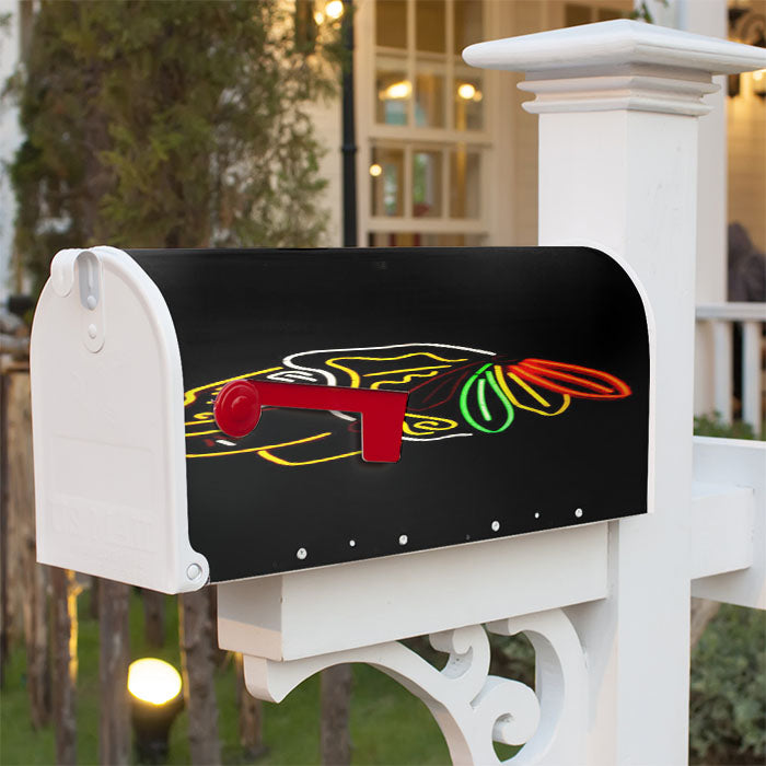 Chicago Blackhawks Neon Magnetic Mailbox Cover 18" X 21" Outdoor Decor