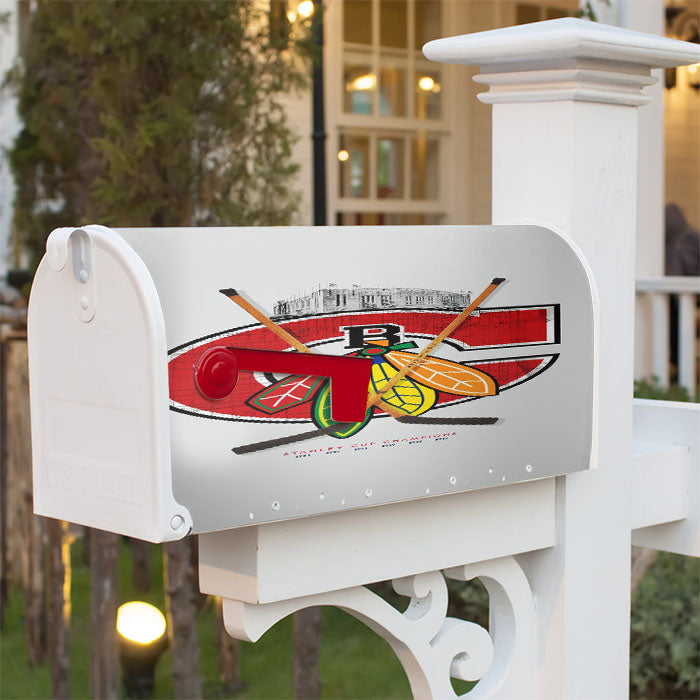 Chicago Blackhawks Stanley Cup Champions Magnetic Mailbox Cover 18" X 21" Outdoor Decor