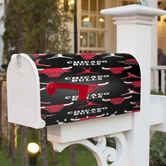 Chicago Bulls Basketball Symbols Magnetic Mailbox Cover 18" X 21" Outdoor Decor