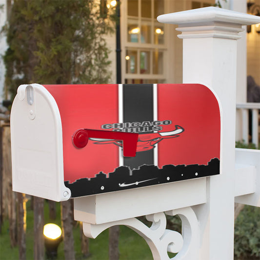 Chicago Bulls Basketball Team Magnetic Mailbox Cover 18" X 21" Outdoor Decor