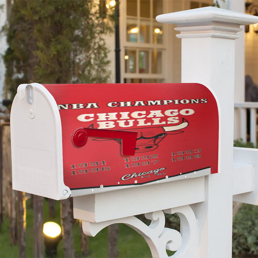 Chicago Bulls Championship Banner Magnetic Mailbox Cover 18" X 21" Outdoor Decor