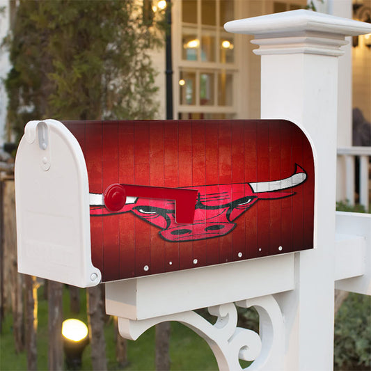 Chicago Bulls Hardwood 2 Magnetic Mailbox Cover 18" X 21" Outdoor Decor
