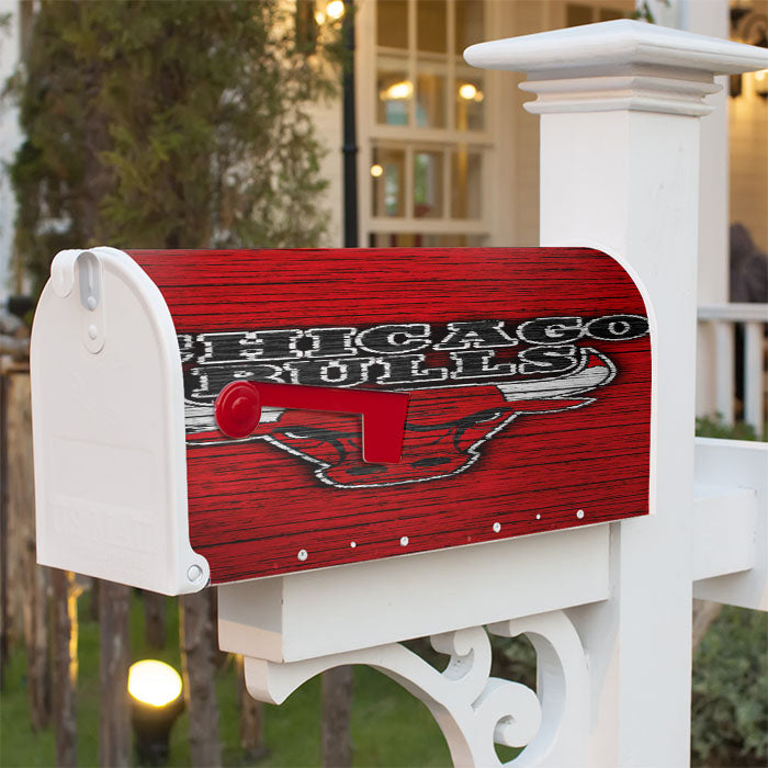 Chicago Bulls Logo Red Magnetic Mailbox Cover 18" X 21" Outdoor Decor