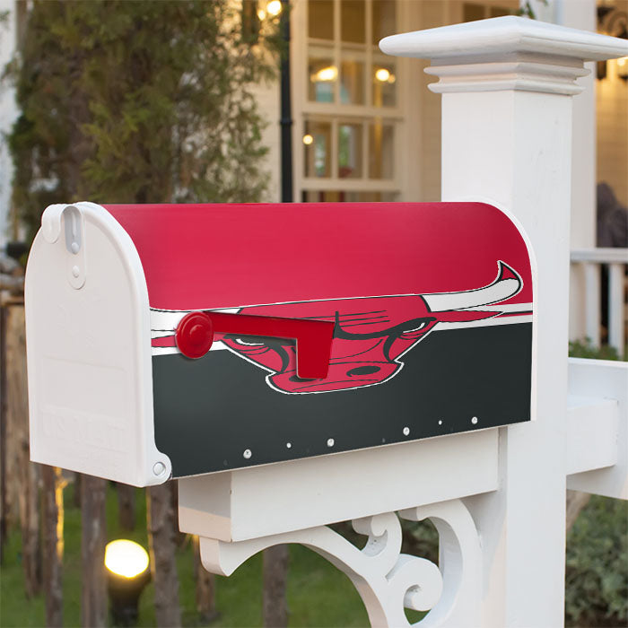 Chicago Bulls Logo Red Bla Magnetic Mailbox Cover 18" X 21" Outdoor Decor
