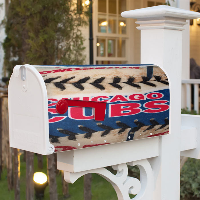 Chicago Cubs Baseball Skin Magnetic Mailbox Cover 18" X 21" Outdoor Decor