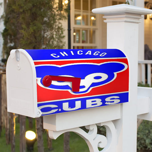 Chicago Cubs Bear 2 Magnetic Mailbox Cover 18" X 21" Outdoor Decor