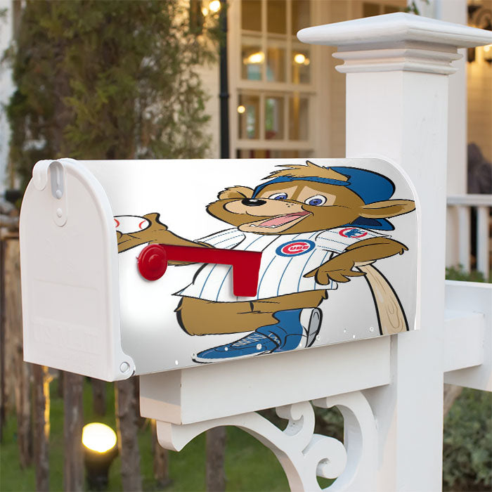Chicago Cubs Bear Mascot Magnetic Mailbox Cover 18" X 21" Outdoor Decor