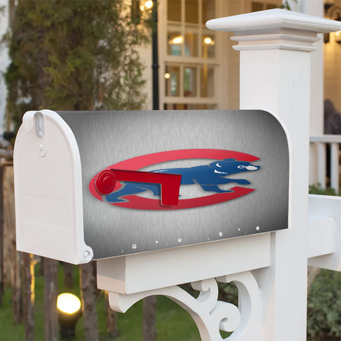 Chicago Cubs Bear Metalic Magnetic Mailbox Cover 18" X 21" Outdoor Decor