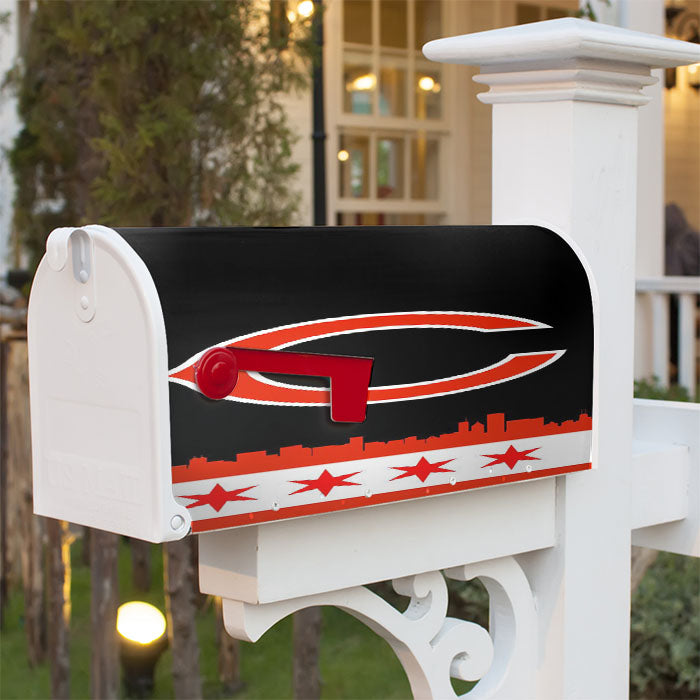 Chicago Cubs Black Magnetic Mailbox Cover 18" X 21" Outdoor Decor