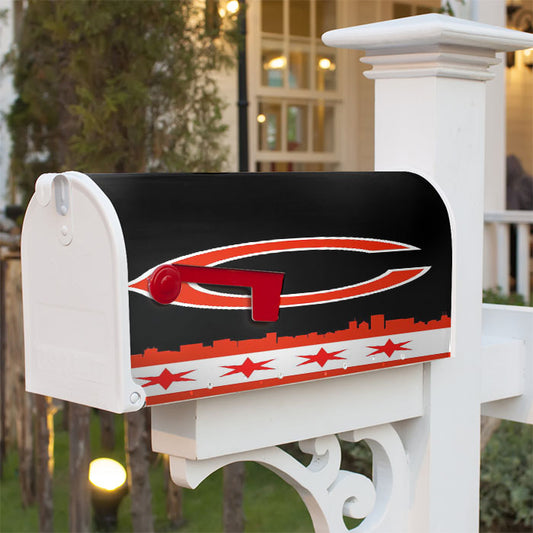 Chicago Cubs Black Magnetic Mailbox Cover 18" X 21" Outdoor Decor