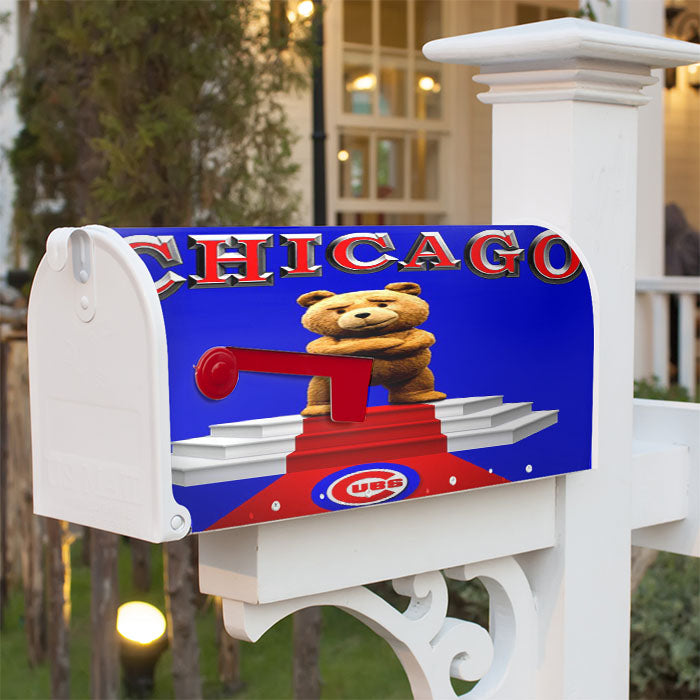 Chicago Cubs Blu Magnetic Mailbox Cover 18" X 21" Outdoor Decor