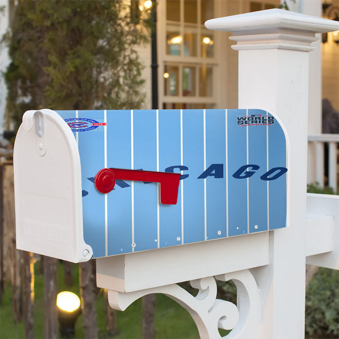 Chicago Cubs Blue Stripe Magnetic Mailbox Cover 18" X 21" Outdoor Decor