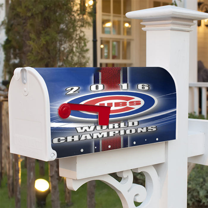 Chicago Cubs Champions Magnetic Mailbox Cover 18" X 21" Outdoor Decor
