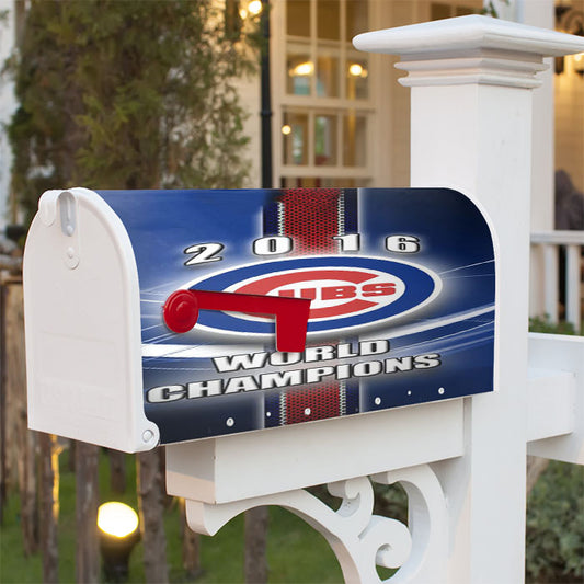 Chicago Cubs Champions Magnetic Mailbox Cover 18" X 21" Outdoor Decor