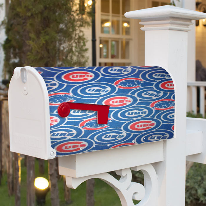 Chicago Cubs Full Pattern Magnetic Mailbox Cover 18" X 21" Outdoor Decor