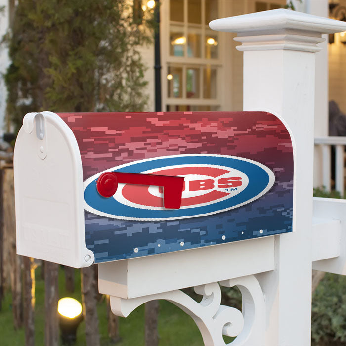 Chicago Cubs Logo Camo Magnetic Mailbox Cover 18" X 21" Outdoor Decor