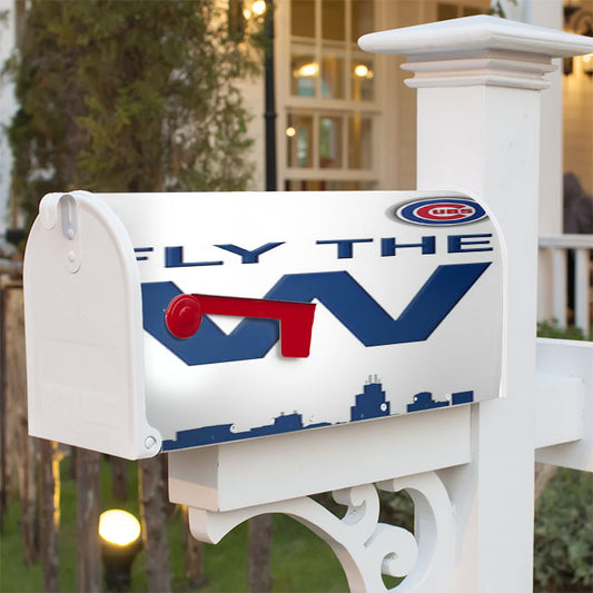 Chicago Cubs Mlb Icon Magnetic Mailbox Cover 18" X 21" Outdoor Decor