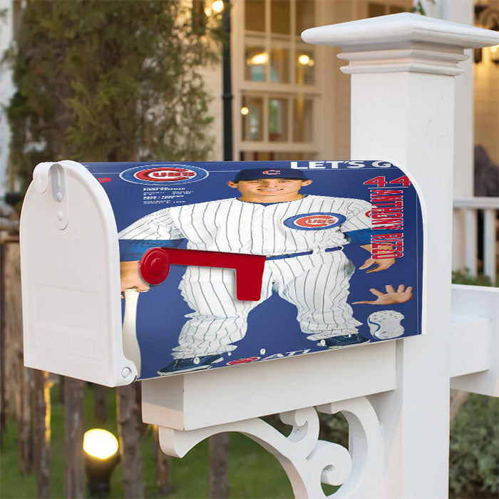 Chicago Cubs Player Magnetic Mailbox Cover 18" X 21" Outdoor Decor