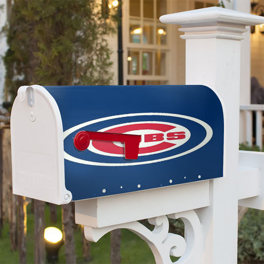 Chicago Cubs Red White Blue Magnetic Mailbox Cover 18" X 21" Outdoor Decor
