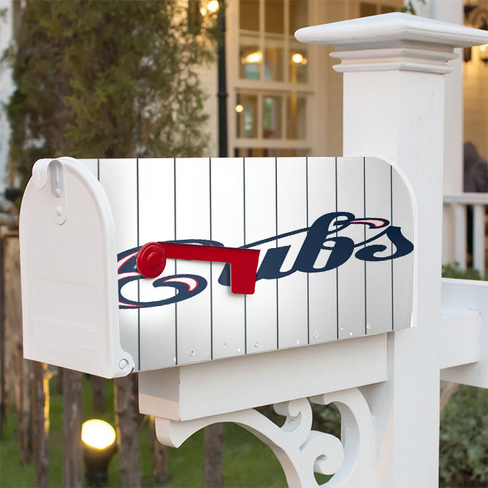 Chicago Cubs Street Stripe Magnetic Mailbox Cover 18" X 21" Outdoor Decor