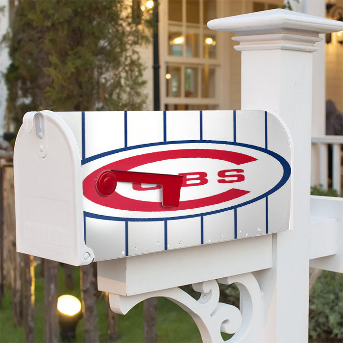 Chicago Cubs Stripe Magnetic Mailbox Cover 18" X 21" Outdoor Decor