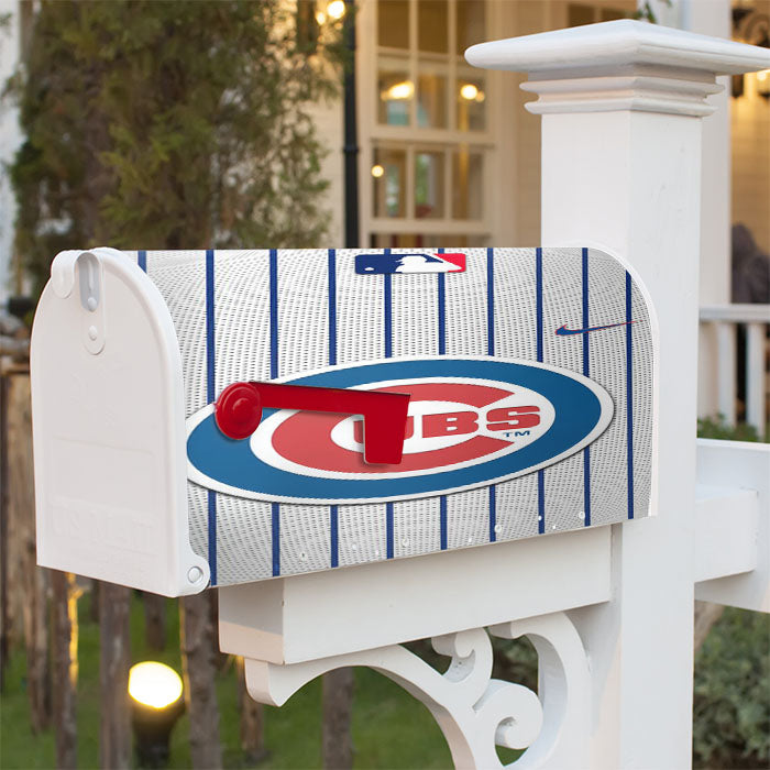 Chicago Cubs Stripe Center Logo Magnetic Mailbox Cover 18" X 21" Outdoor Decor
