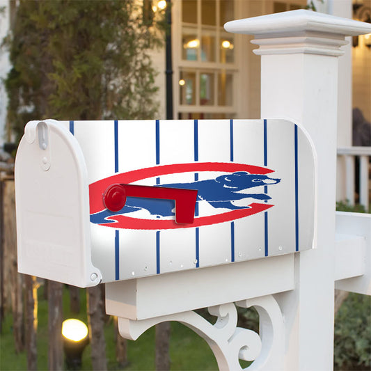 Chicago Cubs Stripe Logo Magnetic Mailbox Cover 18" X 21" Outdoor Decor
