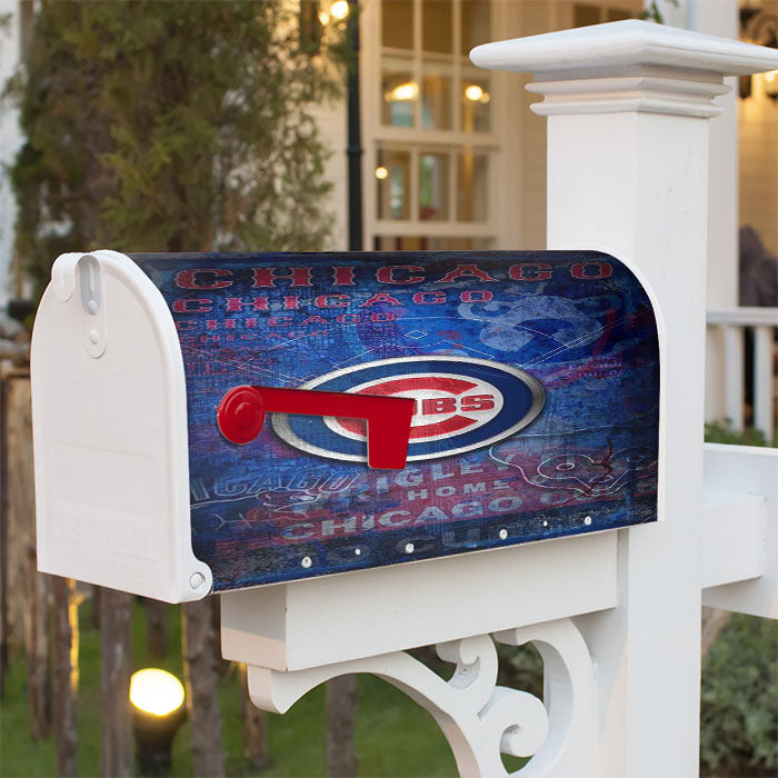 Chicago Cubs Texture Wall Magnetic Mailbox Cover 18" X 21" Outdoor Decor