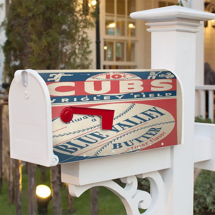 Chicago Cubs V Magnetic Mailbox Cover 18" X 21" Outdoor Decor