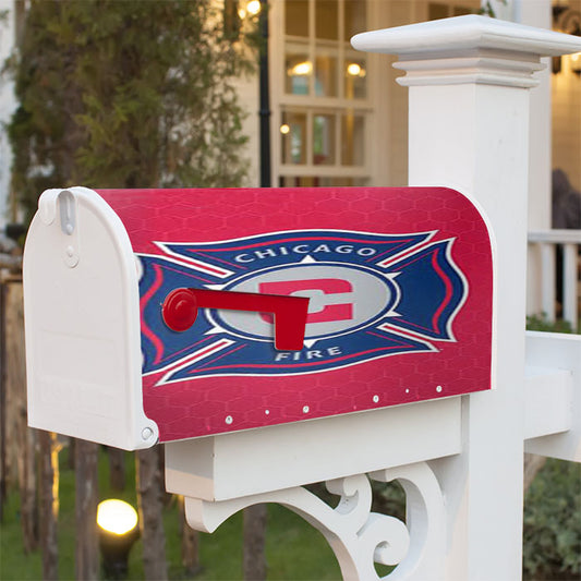 Chicago Fire Logo Magnetic Mailbox Cover 18" X 21" Outdoor Decor
