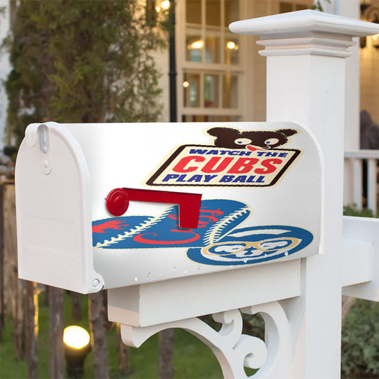 Chicago Watch The Cubs Baseball Magnetic Mailbox Cover 18" X 21" Outdoor Decor