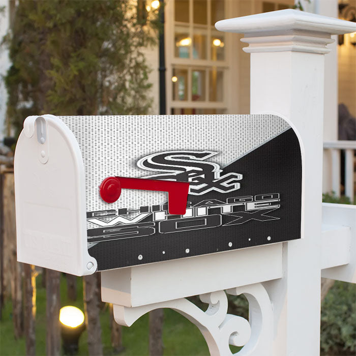 Chicago White Sox Black White Logo Magnetic Mailbox Cover 18" X 21" Outdoor Decor