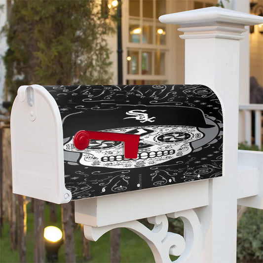 Chicago White Sox Skull Magnetic Mailbox Cover 18" X 21" Outdoor Decor