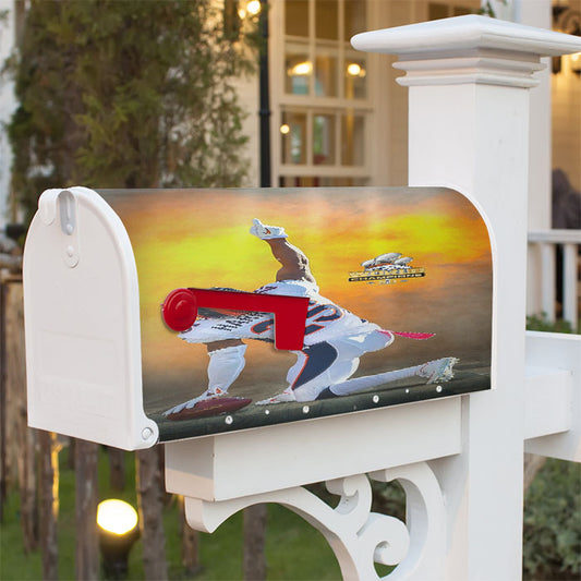 Chris Harris Jr Broncos World Champions Nfl Wallpaper Magnetic Mailbox Cover 18" X 21" Outdoor Decor
