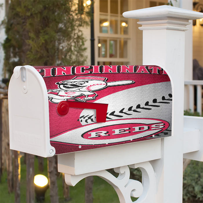 Cincinnati Red Wallpaper Magnetic Mailbox Cover 18" X 21" Outdoor Decor